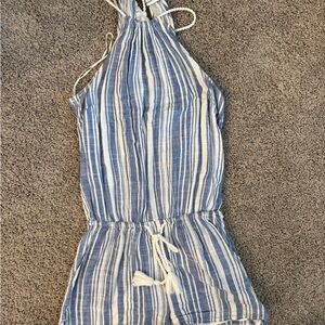 Vineyard Vines Striped Blue and White Romper